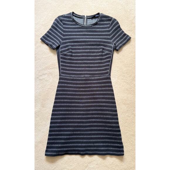 Madewell Black with White Stripes Upstage Midi Dress Size 2 - Picture 5 of 13
